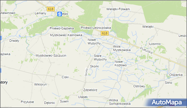 mapa Stare Wypychy, Stare Wypychy na mapie Targeo