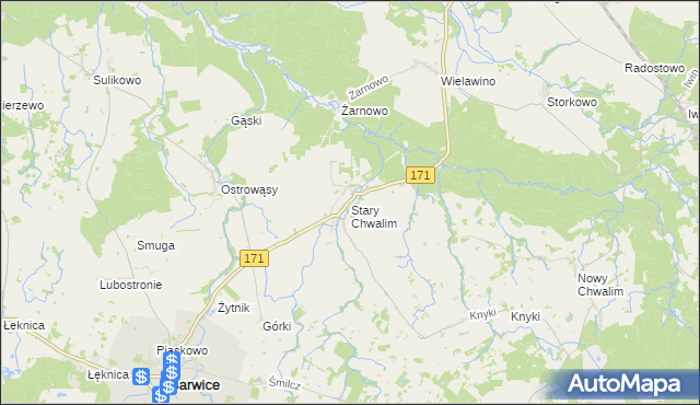 mapa Stary Chwalim, Stary Chwalim na mapie Targeo