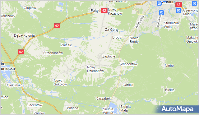 mapa Stary Dziebałtów, Stary Dziebałtów na mapie Targeo