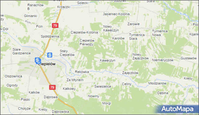 mapa Stary Kawęczyn, Stary Kawęczyn na mapie Targeo