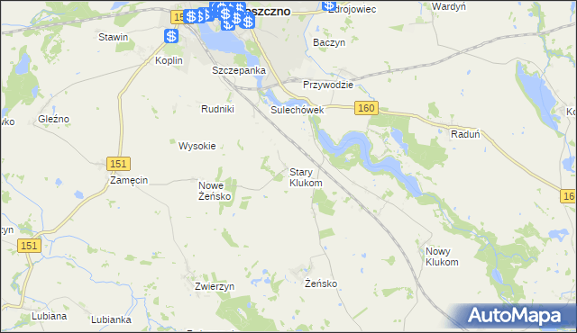 mapa Stary Klukom, Stary Klukom na mapie Targeo