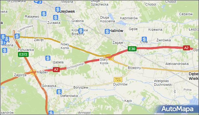 mapa Stary Konik, Stary Konik na mapie Targeo