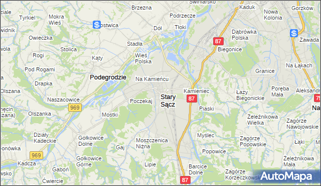 mapa Stary Sącz, Stary Sącz na mapie Targeo