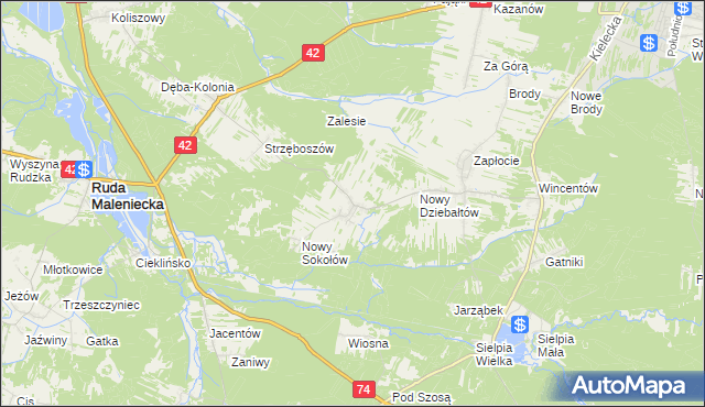 mapa Stary Sokołów, Stary Sokołów na mapie Targeo
