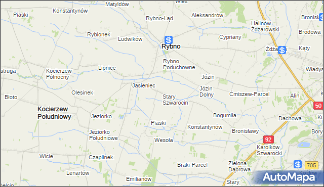 mapa Stary Szwarocin, Stary Szwarocin na mapie Targeo