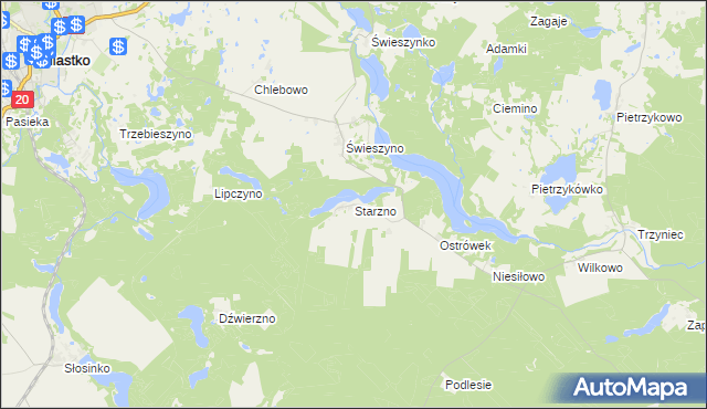 mapa Starzno, Starzno na mapie Targeo