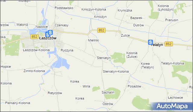 mapa Steniatyn, Steniatyn na mapie Targeo