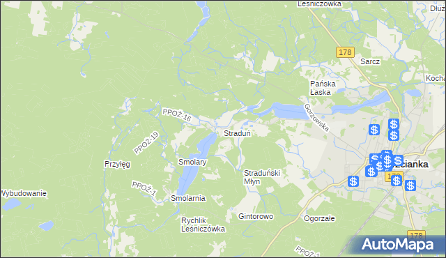 mapa Straduń, Straduń na mapie Targeo