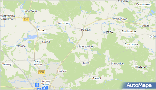 mapa Straszowice, Straszowice na mapie Targeo