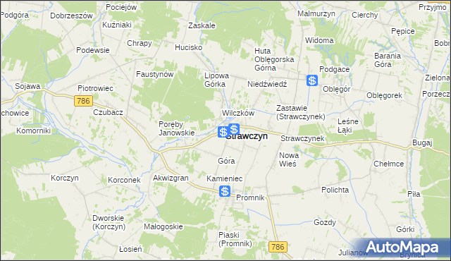 mapa Strawczyn, Strawczyn na mapie Targeo