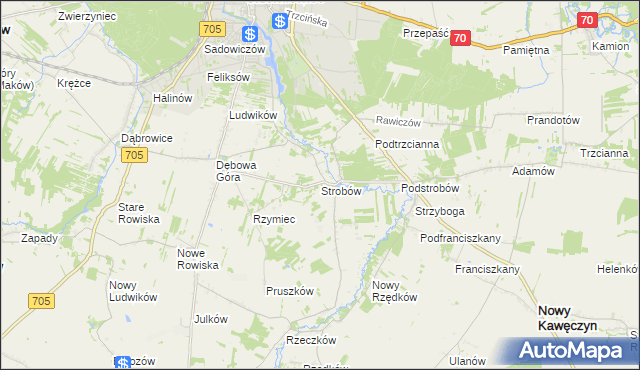 mapa Strobów, Strobów na mapie Targeo