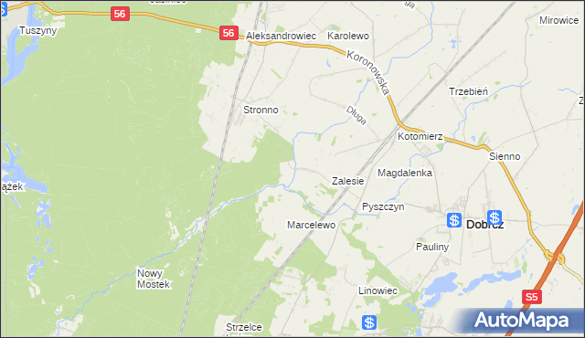 mapa Stronno gmina Koronowo, Stronno gmina Koronowo na mapie Targeo