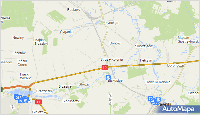 mapa Struża-Kolonia, Struża-Kolonia na mapie Targeo