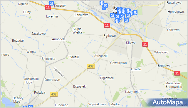 mapa Strzeszki, Strzeszki na mapie Targeo