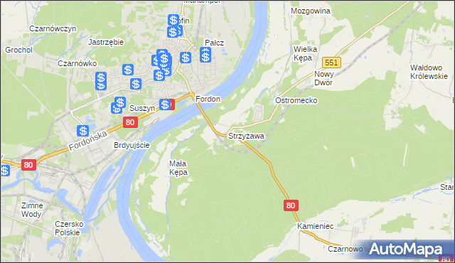mapa Strzyżawa, Strzyżawa na mapie Targeo