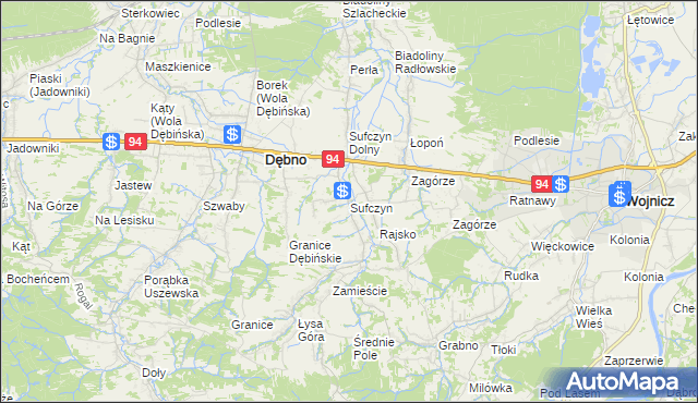 mapa Sufczyn gmina Dębno, Sufczyn gmina Dębno na mapie Targeo