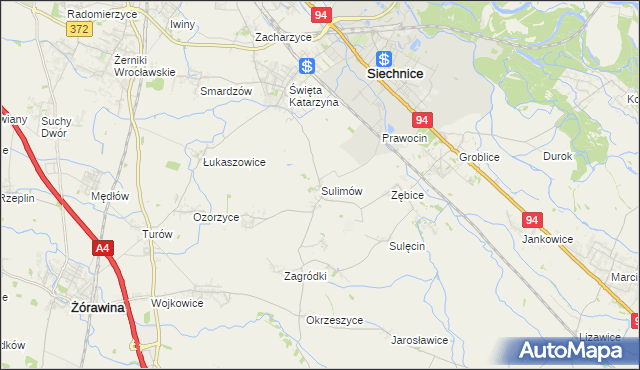 mapa Sulimów gmina Siechnice, Sulimów gmina Siechnice na mapie Targeo