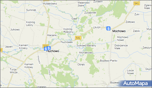 mapa Sulkowo-Bariany, Sulkowo-Bariany na mapie Targeo