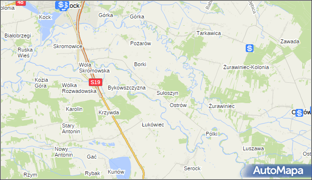 mapa Sułoszyn gmina Firlej, Sułoszyn gmina Firlej na mapie Targeo