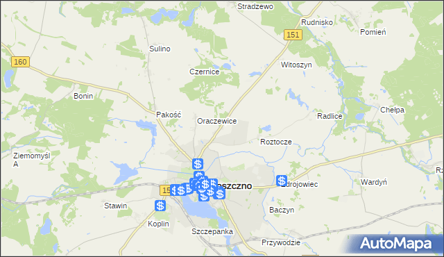 mapa Sułowo gmina Choszczno, Sułowo gmina Choszczno na mapie Targeo