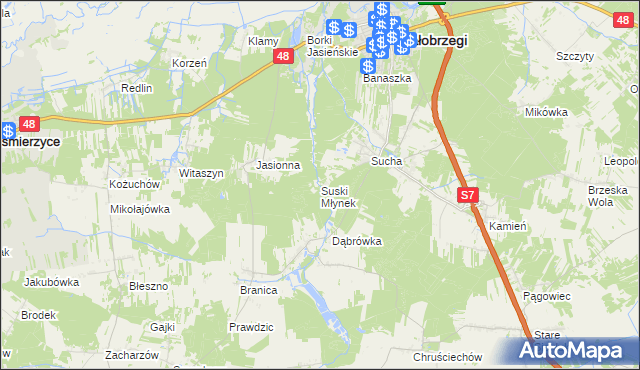 mapa Suski Młynek, Suski Młynek na mapie Targeo