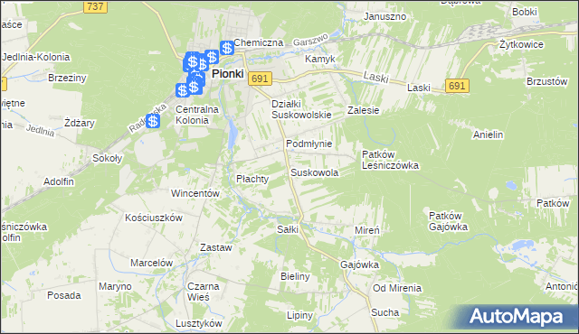 mapa Suskowola, Suskowola na mapie Targeo