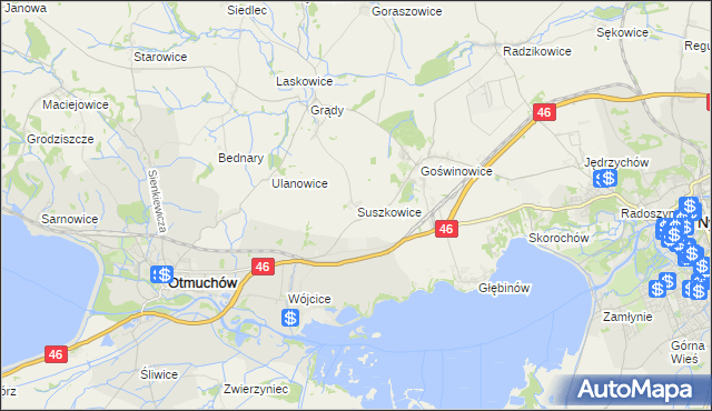 mapa Suszkowice, Suszkowice na mapie Targeo