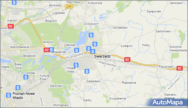 mapa Swarzędz, Swarzędz na mapie Targeo