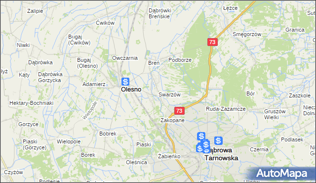 mapa Swarzów, Swarzów na mapie Targeo