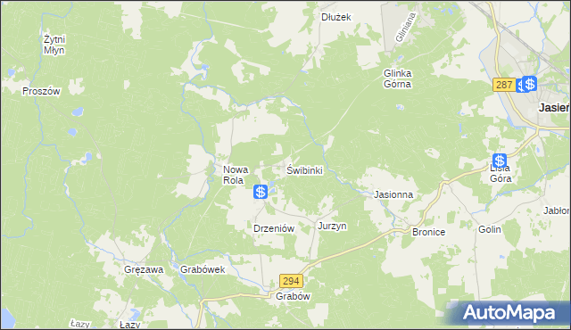 mapa Świbinki, Świbinki na mapie Targeo