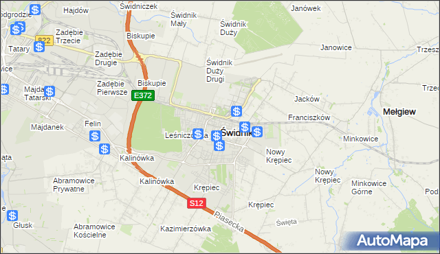 mapa Świdnika, Świdnik na mapie Targeo