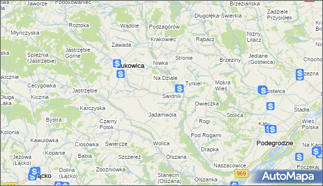 mapa Świdnik gmina Łukowica, Świdnik gmina Łukowica na mapie Targeo