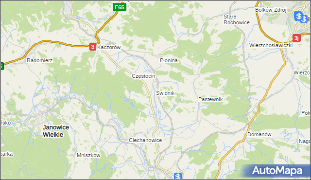 mapa Świdnik gmina Marciszów, Świdnik gmina Marciszów na mapie Targeo