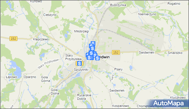 mapa Świdwin, Świdwin na mapie Targeo