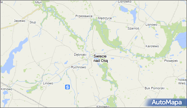 mapa Świecie nad Osą, Świecie nad Osą na mapie Targeo
