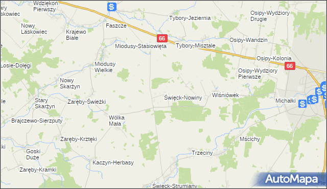 mapa Święck-Nowiny, Święck-Nowiny na mapie Targeo