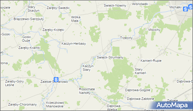 mapa Święck-Strumiany, Święck-Strumiany na mapie Targeo