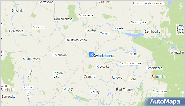 mapa Świedziebnia, Świedziebnia na mapie Targeo