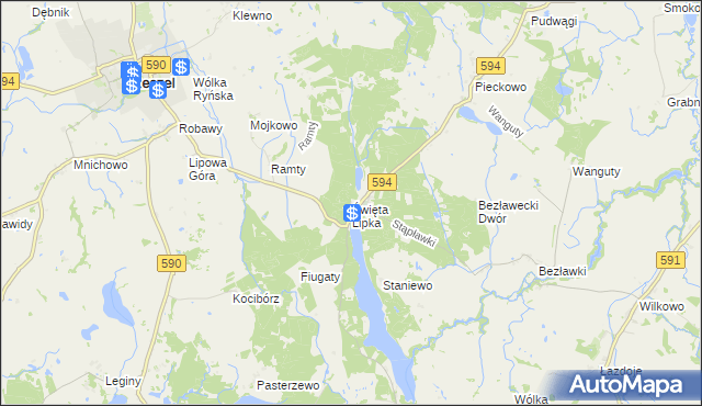 mapa Święta Lipka, Święta Lipka na mapie Targeo