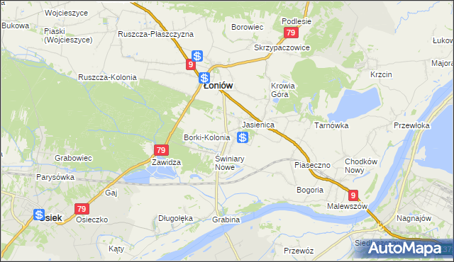 mapa Świniary Stare, Świniary Stare na mapie Targeo