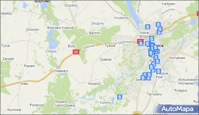 mapa Szabda, Szabda na mapie Targeo