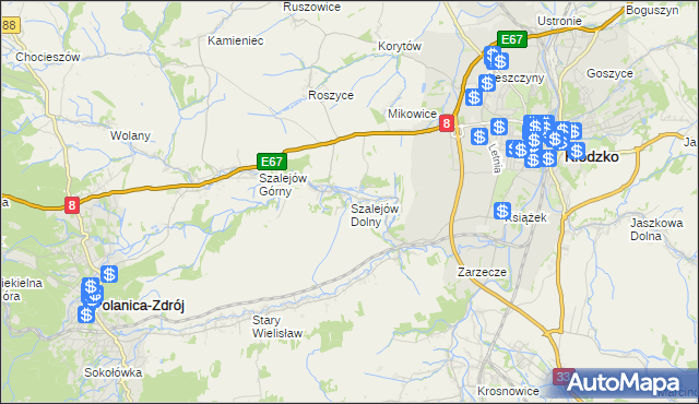 mapa Szalejów Dolny, Szalejów Dolny na mapie Targeo