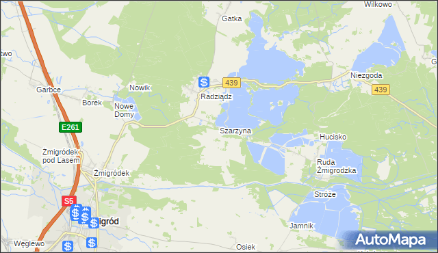 mapa Szarzyna, Szarzyna na mapie Targeo