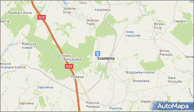 mapa Szastarka, Szastarka na mapie Targeo