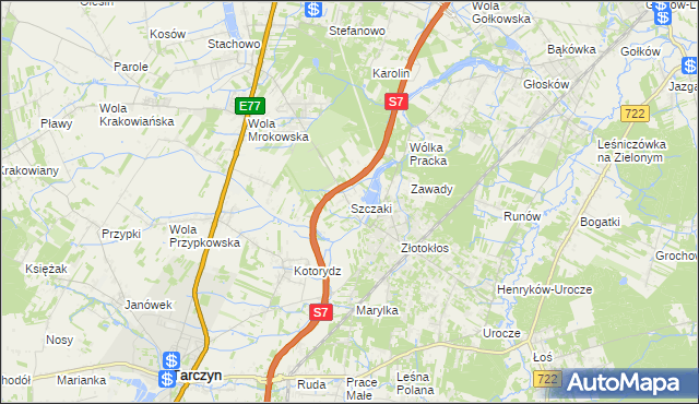 mapa Szczaki, Szczaki na mapie Targeo