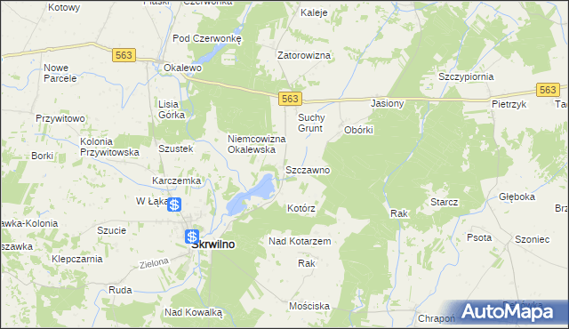 mapa Szczawno gmina Skrwilno, Szczawno gmina Skrwilno na mapie Targeo