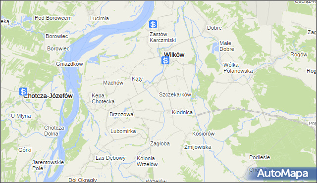 mapa Szczekarków gmina Wilków, Szczekarków gmina Wilków na mapie Targeo