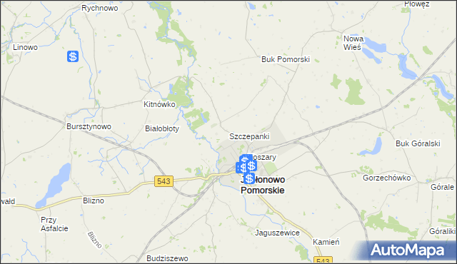 mapa Szczepanki gmina Jabłonowo Pomorskie, Szczepanki gmina Jabłonowo Pomorskie na mapie Targeo