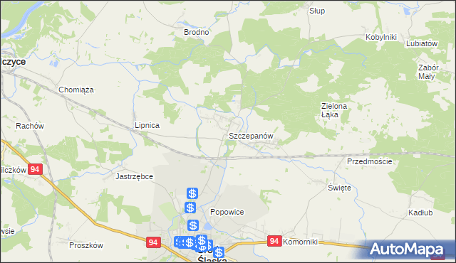 mapa Szczepanów gmina Środa Śląska, Szczepanów gmina Środa Śląska na mapie Targeo