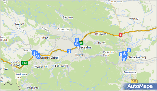 mapa Szczytna powiat kłodzki, Szczytna powiat kłodzki na mapie Targeo